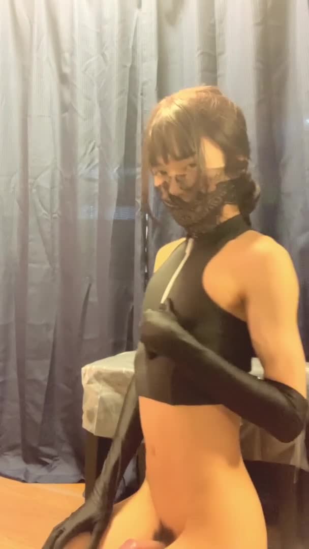 喜欢cosplay的伪娘【Unibunny】假阳具塞菊花  模拟口交 solo自慰 【15v】 (5)