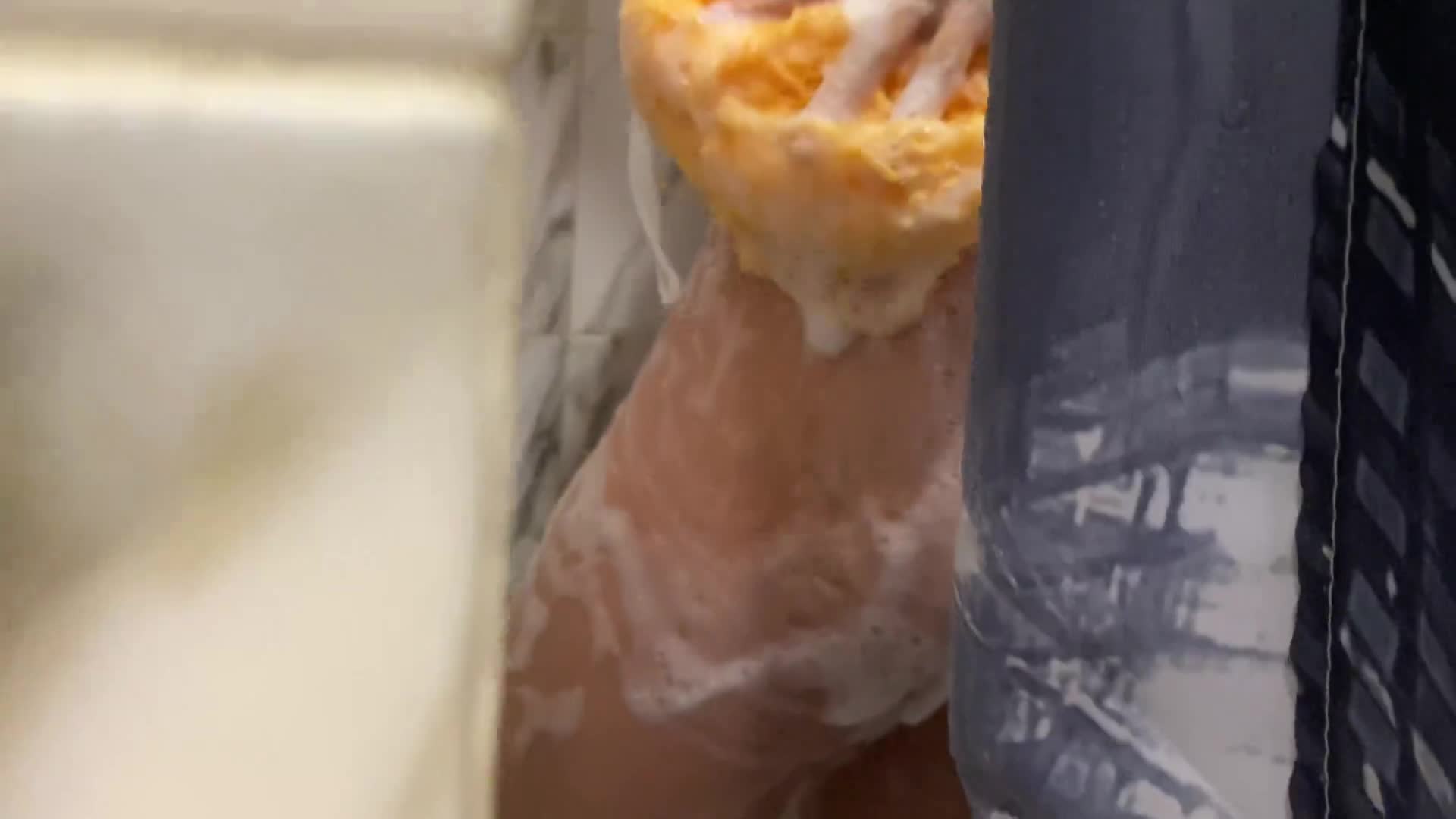 Peeping Busty Brunette In The Shower And Getting Passionate Surprise Sex On The Floor