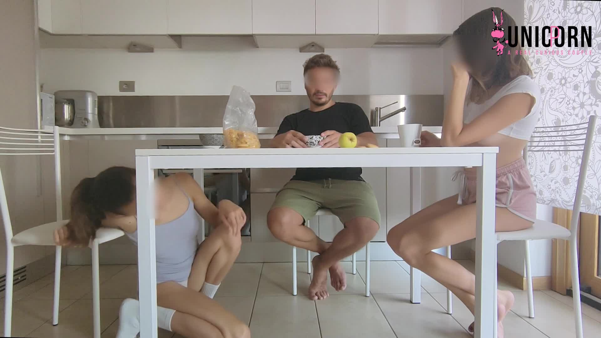 DOUBLE RATION for BREAKFAST ｜ SISTERS MILK ME UNDER the table ｜ CUCKOLD WIFE SHARES HER HUSBAND (ph5fd27205856e0)