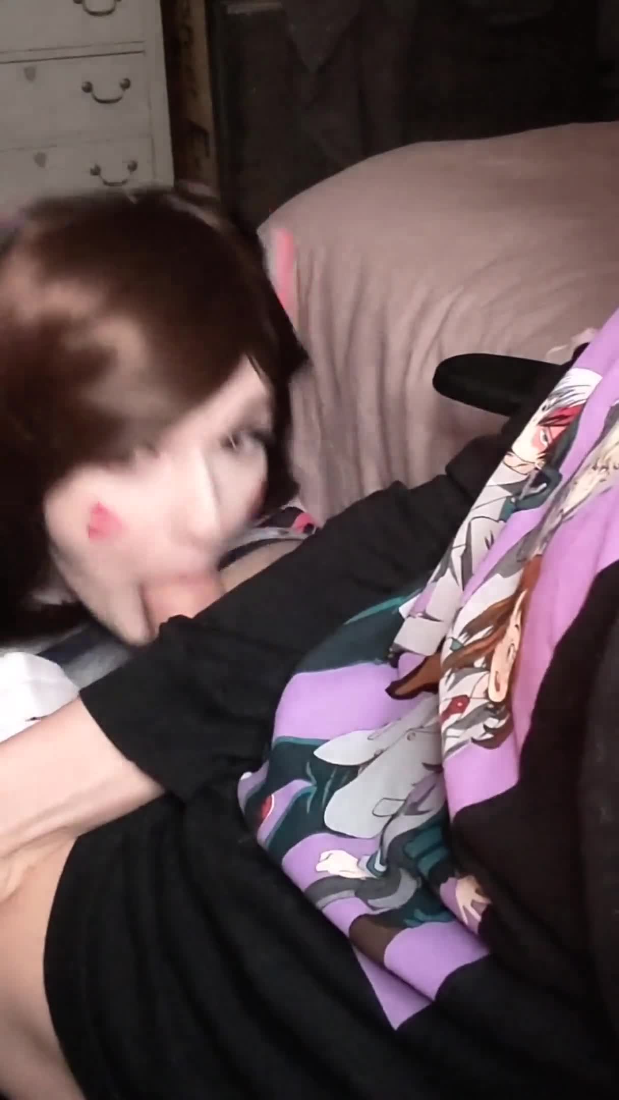 Dva giving her biggest fan a special blowjob