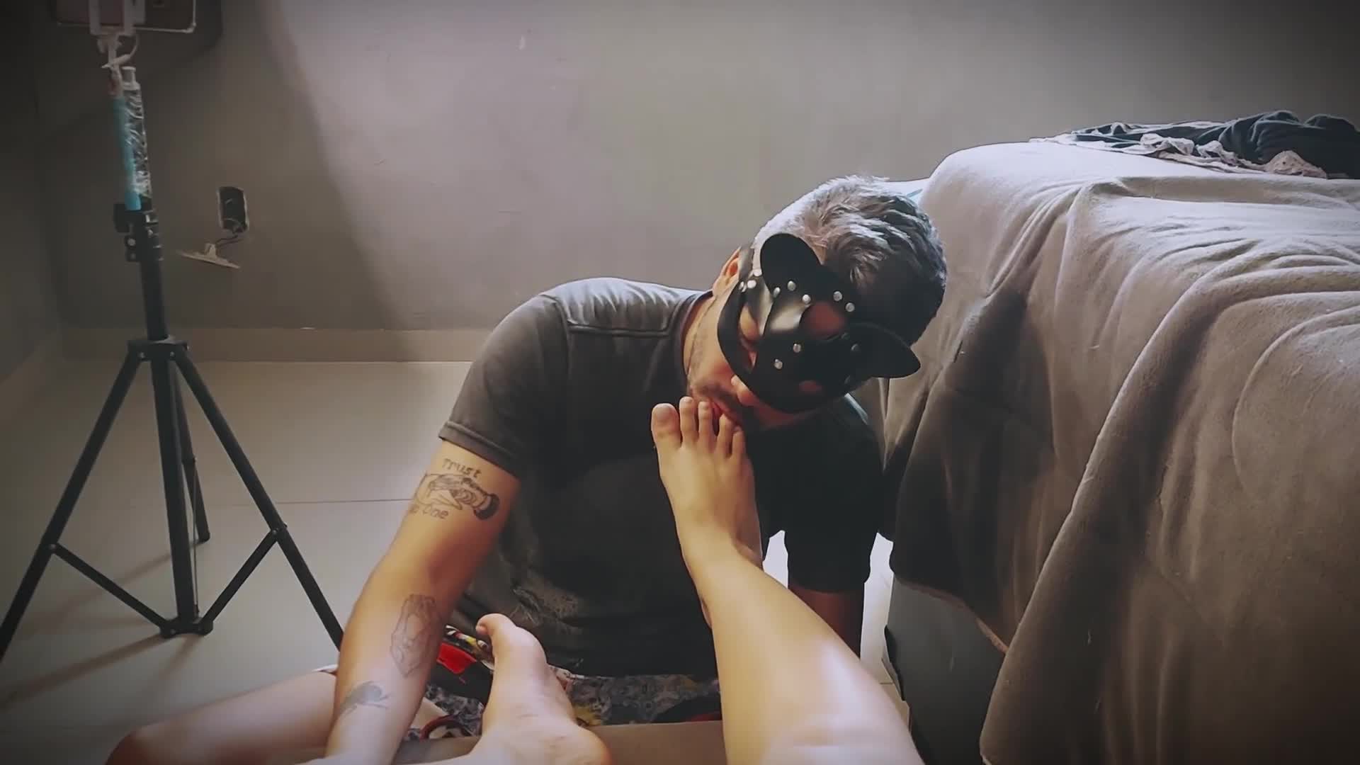 Amateur Redhead Goddess Femdom Foot Worship Lick my Sweaty Gym Feet - POV Cum on Feet (63e41a3895f8e)