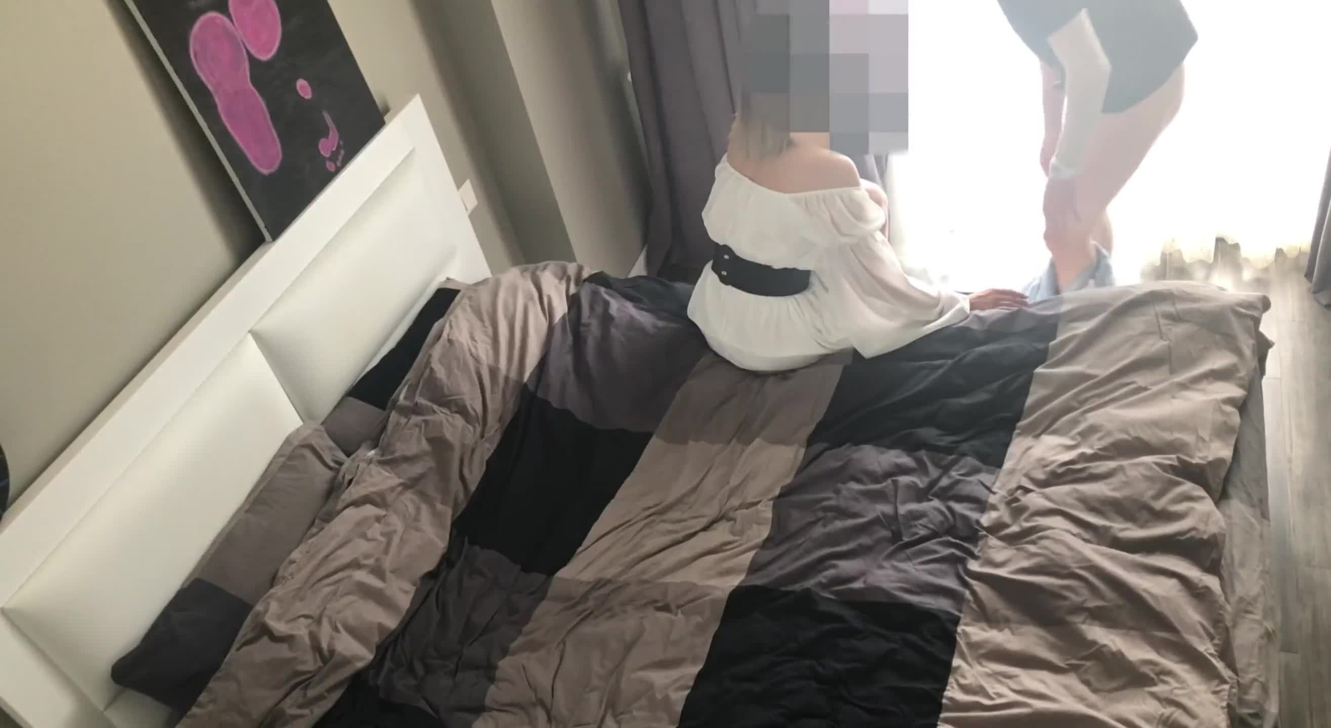 Slut wife fucks her lover while her husband is at work