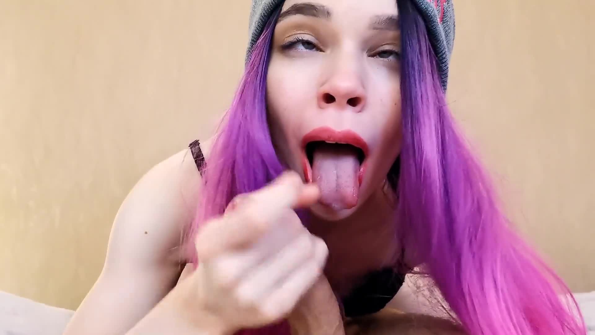 0053 - Ahegao face stepsister jerking hard cock in her mouth (ph6049f7e912b1d)