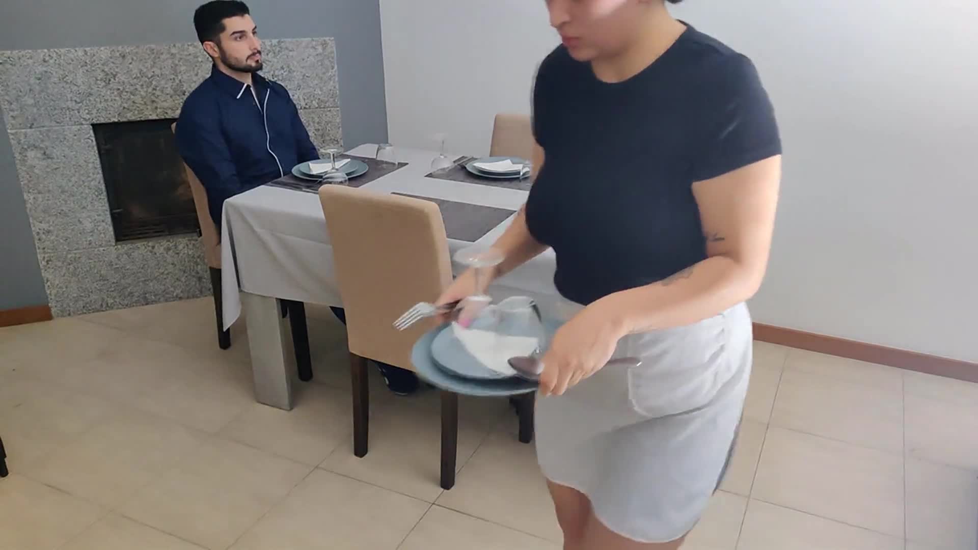 0083 - Waitress with creamy pussy gets internal ejaculation (ph62bfcdd12d91e)