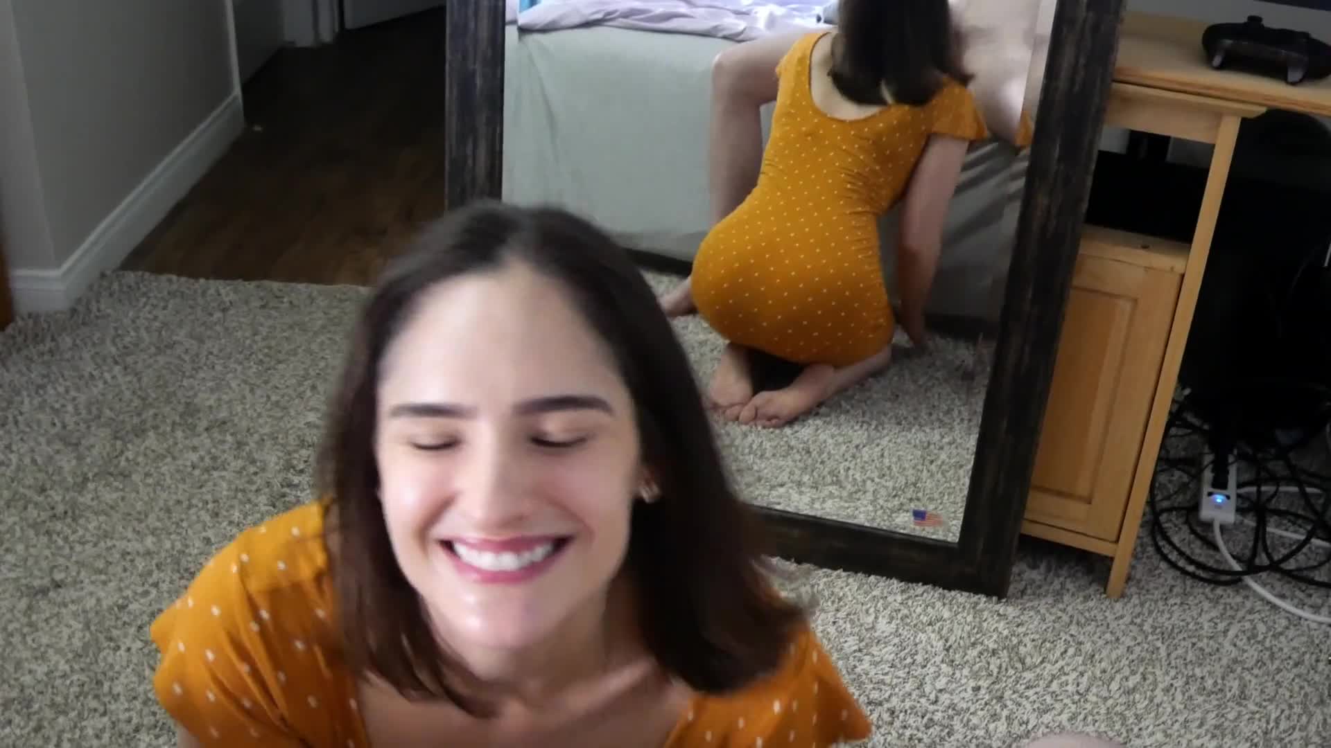 0071 - Sexy girl in sundress enjoys her cum plastered face! (ph62b1e5e442860)