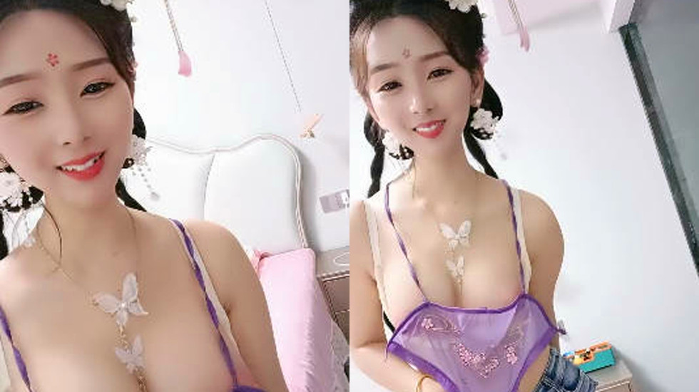 古风妆容美女！情趣肚兜齐逼短裤！小露白嫩奶子，扭动美臀玩诱惑，若隐若现让人欲罢不能